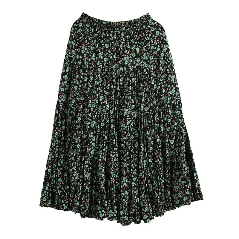 women-summer-floral-breathable-chiffon-skirt