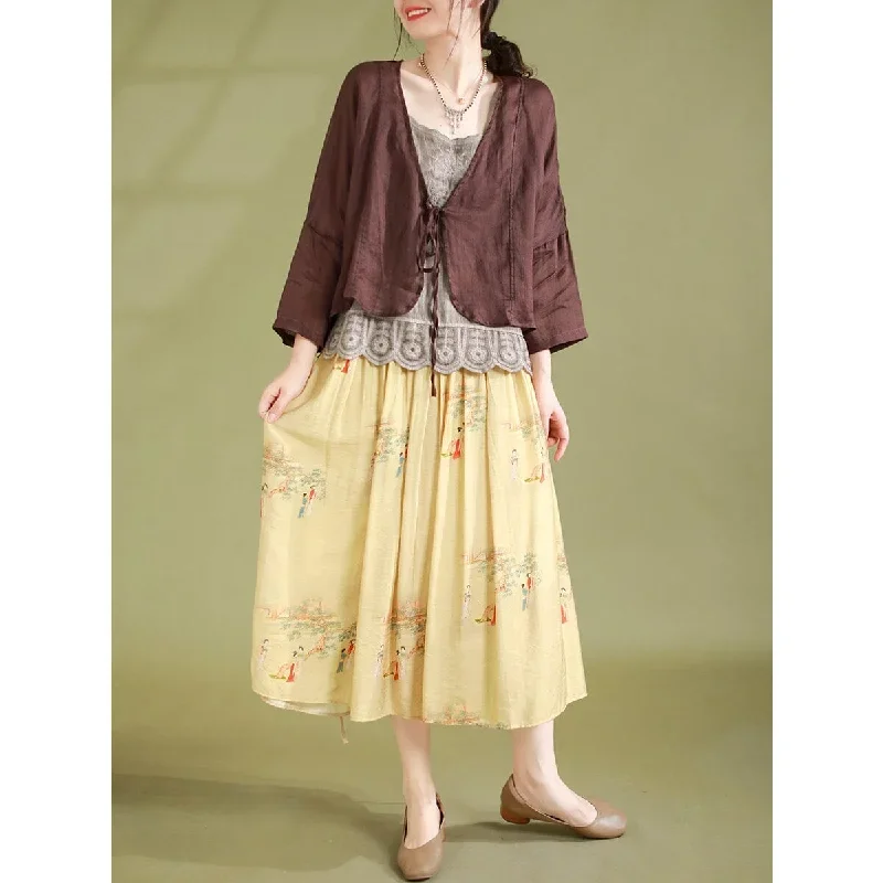 women-summer-retro-casual-linen-a-line-skirt