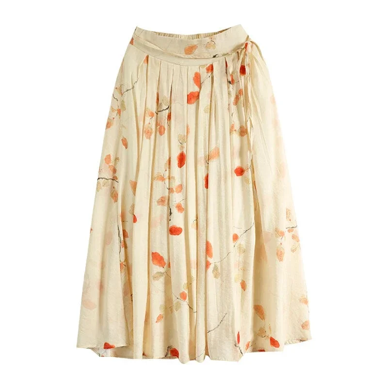 women-summer-retro-casual-linen-a-line-skirt