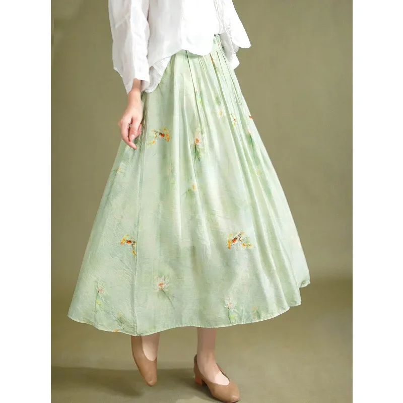 women-summer-retro-casual-linen-a-line-skirt