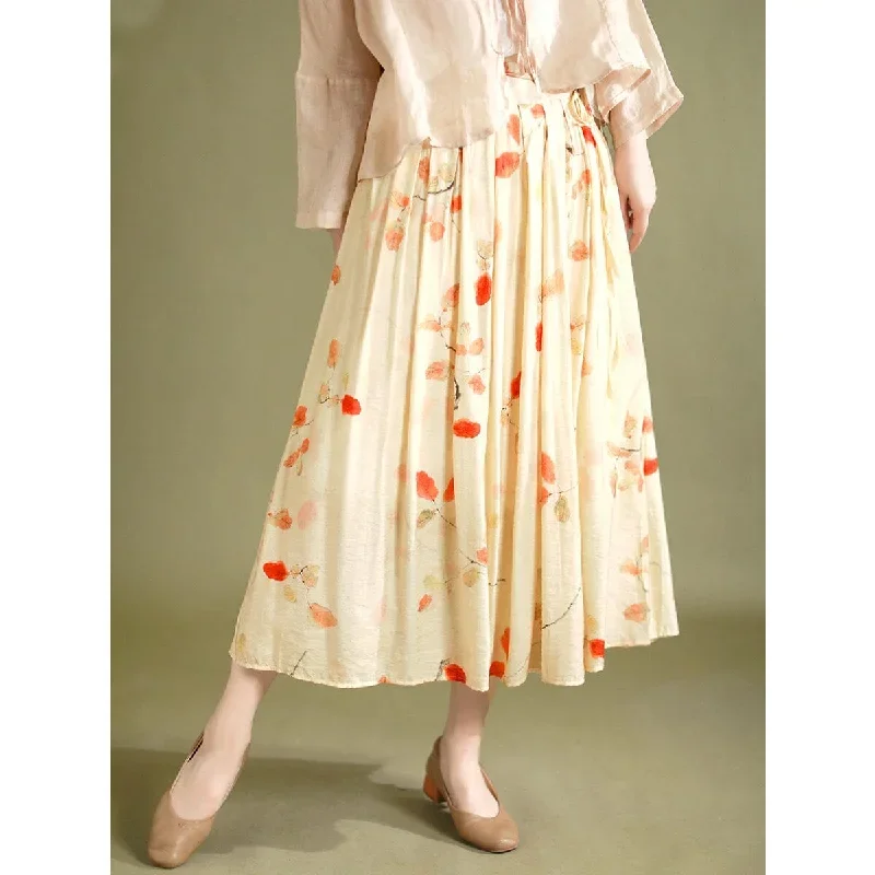 women-summer-retro-casual-linen-a-line-skirt