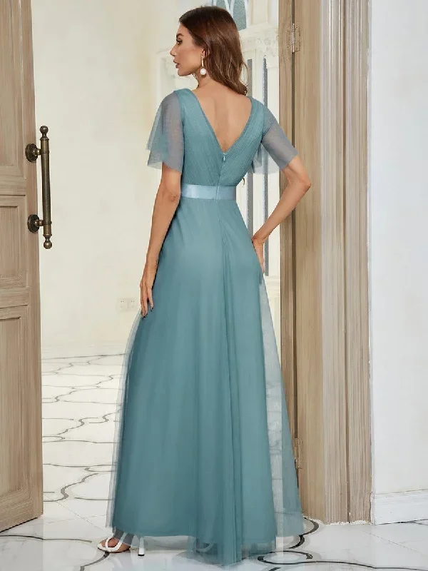 womens-v-neck-a-line-short-sleeve-floor-length-bridesmaid-dress-ep07962