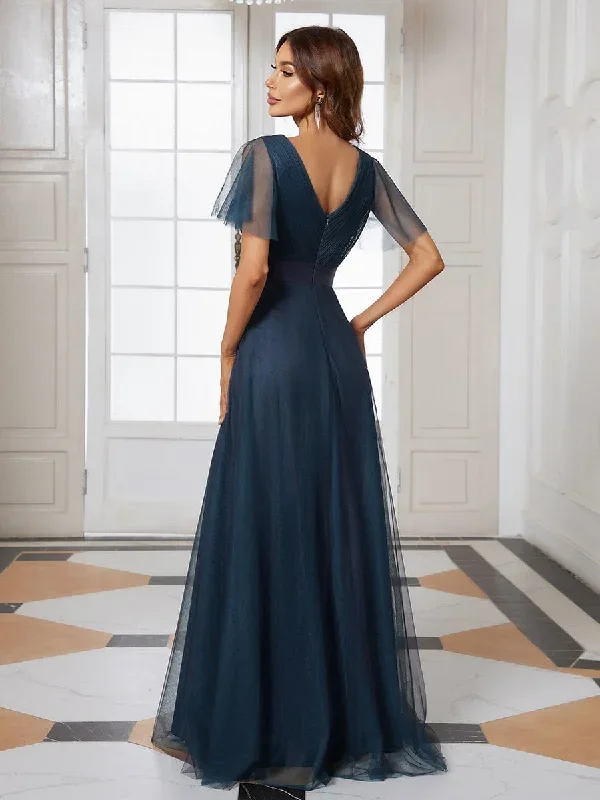 womens-v-neck-a-line-short-sleeve-floor-length-bridesmaid-dress-ep07962