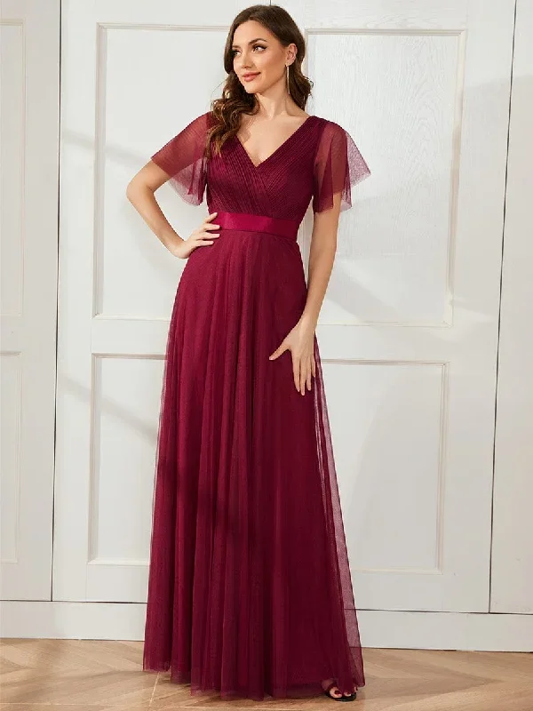 womens-v-neck-a-line-short-sleeve-floor-length-bridesmaid-dress-ep07962